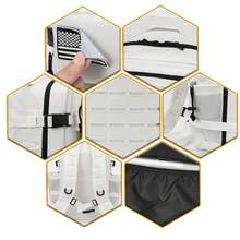 Sac de sport d'extérieur, sac à dos à cordon, sac de basket-ball, sac de football, sac de pom-pom girl, sac à dos de sport, sac à dos pour étudiant, gym, voyage, yoga, voyage en plein air, cyclisme, randonnée, léger, grande capacité, cadeau pour femmes et hommes - Blanc - Voir 7