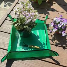 园艺垫和园艺工具，用于换盆和土壤混合 - 适用于多肉植物和绿色植物，绿松石色，易于清洁的织物/塑料，非常适合阳台园丁，花园维护功能性园艺工具，耐用的塑料织物，植物垫