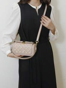 Geantă de mână trapezoidală pentru femei, design minimalist elegant, mâner versatil de umăr/superior, capacitate mare