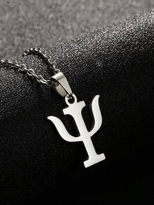 1 件个性化创意心理学符号吊坠项链，时尚不锈钢锁骨链配饰，适合女士 - 項鍊 - 查看 5