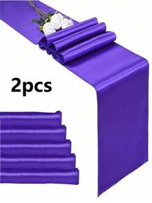 2件/5件/10件缎面婚礼装饰桌旗适用于酒店活动家居生日餐厅宴会丝带桌旗派对桌旗 - 彩色 - 查看 72