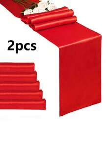 2件/5件/10件缎面婚礼装饰桌旗适用于酒店活动家居生日餐厅宴会丝带桌旗派对桌旗 - 彩色 - 查看 62