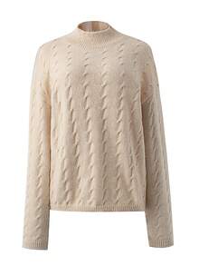 Autumn And Winter Solid Color Twisted Elegant Long Sleeved Women's Loose Sweater