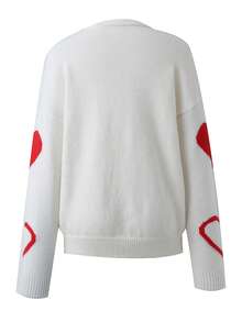 Autumn And Winter Women's Fashion Casual Sweater Button Love