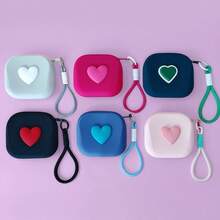 New Heart-Shaped Small Square Pouch, Coin Purse, Lipstick Case, Card Holder, Bluetooth Earphone Storage Bag, Handheld Soft Silicone Card Key Coin Purse, Multi-Function Waterproof Silicone Storage Pouch, Holiday Gift - Multicolor - View 5