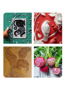 6pcs Precision Craft Hobby Knife Kit - High-Precision Utility Art Exact Knife Set With Extremely Sharp Razor Knives For Carving, Architecture Modeling, Scrapbooking, DIY Art Work Cutting And More - Comprehensive Tool For Crafty Individuals And Professionals