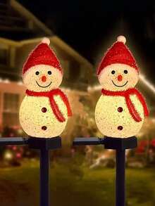 1个太阳能圣诞雪人灯，户外防水LED雪人木杆装饰景观灯，适合新年、圣诞节、万圣节家居装饰，可用于走道、后院草坪、门廊、街道、露台、庭院、树木、栅栏、家庭聚会、婚礼、生日派对等场合。