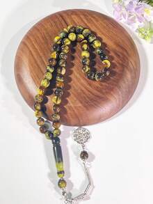 1 颗树脂单珠手持念珠，适合穆斯林中东阿拉伯人佩戴和礼拜 - 彩色 - 查看 6