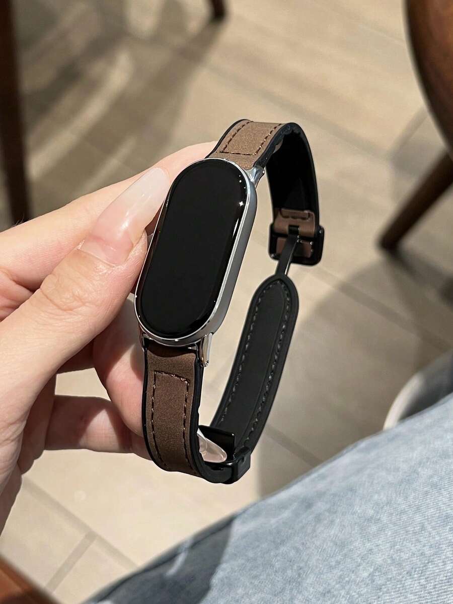 1 Stück Leder Magnetarmband, kompatibel mit Mi Band 10/10NFC/9/9NFC/8/8NFC