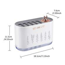 Hailicare 7色声控加湿器，5个喷嘴雾化+700ML大水箱，20色灯光，6小时定时器，兼容精油 - 白色 - 查看 12