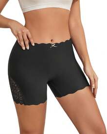 Women's Seamless Boyshorts Soft Stretch Underwear - Dark Nude/Purple/Wine Red - View 10