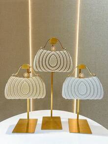 Pearl Evening Bag, One-Shoulder Crossbody Bag, Ideal For Weddings, Dinners, And Cocktails For Women - 1 Piece - 米色 - 查看 3