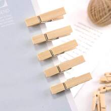 Colored Wooden Clips With String, 50Pcs 2.9Inch Large Clothes Pins, 10 Colors Photo Display Hanging Clips, Decoration Wooden Clips Shower, Birthday, Wedding