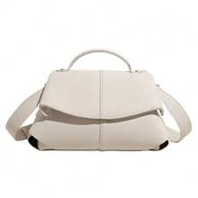 French Light Luxury Women's Tote Bag, Minimalist Style, Versatile Lychee Pattern, Single-Shoulder And Crossbody Bag - 白色 - 查看 2
