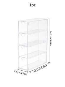 1/2 Pcs (1 Is 4 Layers) Multifunctional Transparent Desktop Bathroom Kitchen Room Storage Box - Perfect For Fashion Glasses, Cosmetics And Lipstick Dustproof Drawer Dividers, Is An Ideal Gift