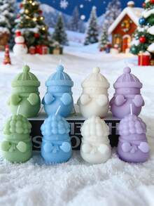 1 Stück Schneemann Weihnachts-Bienenwachskerze - Süße Aromatherapie-Dekorationskerze, Fotorequisite & Winterszenen-Ornament, perfekt für Heimdekoration/Kerzen-Tischmitte mit Bulk-Weihnachtsgeschenkoptionen, geeignet als Geschenk für Frauen/beste Freundinnen & für Winter/Weihnachten