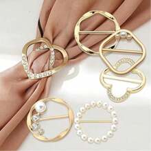 6pcs Women Scarf Clips - Tie Clips, Clothes Corner Clips, Fashion Metal Shirt Clips For Dress - Multicolor - View 9
