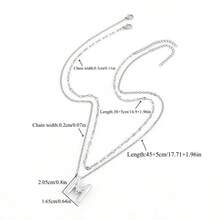 2件套新款泡泡字母银色不锈钢唇链项链，女士款 - 銀色 - 查看 2