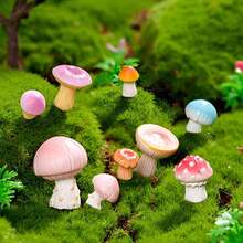 Mini Cogumelos de Resina, Enfeites de Cogumelos de Jardim de Fadas Fofos, Cogumelos de Jardim Minúsculos, Paisagem de Musgo para Artesanato DIY, Bolo, Decoração Externa