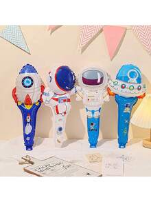 16 quả bóng bay lá kim loại cầm tay chủ đề không gian lớn, phi hành gia, UFO, tên lửa, thích hợp cho tiệc sinh nhật trẻ em, trang trí Halloween, trang trí Giáng sinh - Nhiều màu - Xem 4