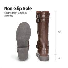 Girls Knee High Boots, Equestrian Style Fashion Boots For Toddler/Little Kid/Big Kid - 棕色 - 查看 8