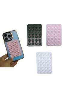 1pc Silicone Adhesive Phone Grip, Sticky Phone Holder - Multicolor - View 4