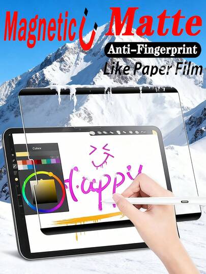 1 peça de película magnética fosca tipo papel, antirreflexo, antiimpressão digital, antiarranhões, proteção para os olhos, protetor de tela para tablet, encaixe automático, adsorção automática, compatível com Samsung Galaxy Tab S9 S8 S7 S9FE S10+ S10 FE A9 A9+ S8+ S9+ 12,4 polegadas