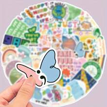 50 Matte Mental Health Stickers, Suitable For Plastic, Glass, Metal, Irregularly Shaped Phone Cases, Laptops, Water Bottles, Scrapbooks And Diaries - Unique Decorative Stickers, Disposable Color DIY Sticker Sets - 1 - 查看 2