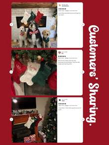 1pc Personalized Pet Christmas Stocking, Customized Name/Pattern Dog Bone Christmas Stocking, Dog Bone Holiday Socks, Christmas Gift, Knitted Dog Christmas Socks - Multicolor - View 4