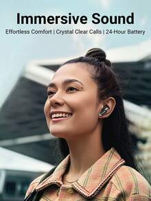 PHILIPS Écouteurs intra-auriculaires sans fil véritables à annulation de bruit adaptative Bluetooth 5.3 TAT1168 - 24h d'autonomie, charge rapide, étanche IPX4, ultra-légers et confortables pour la course, l'entraînement, le sport et le bureau - Noir - Voir 3