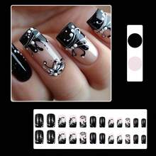 Dark Gothic Floral Western Press-On Nails - Edgy-Sweet IG-Inspired Removable