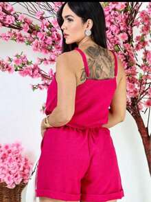 New Fashion Women's Linen Set - Màu Hồng Tươi - Xem 3