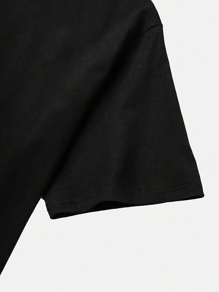 Camiseta Casual de Cuello Redondo para Mujeres con Diseño de Gato y Alienígena Juguetón - "GLERP!"Impresión ZEP ZEP, manga corta, poliéster ligero, perfecto para primavera y verano, ropa casual de verano| Camiseta gráfica caprichosa| Camiseta Ligera - Negro - Añade 5