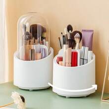 360° Rotating Makeup Brush Storage Box, Portable Desktop Cosmetic Organizer For Lipstick, Eyebrow Pencil And Eye Shadow Brushes - Multicolor - View 2