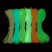 Paracord luminos de 5 m, diametru 4 mm, cu 7 fire, pentru brățări, camping, drumeții, ciclism, frânghii pentru ule, lese pentru animale de companie (trebuie expus la lumină pentru a străluci) - Multicolor - Vizualizare 6