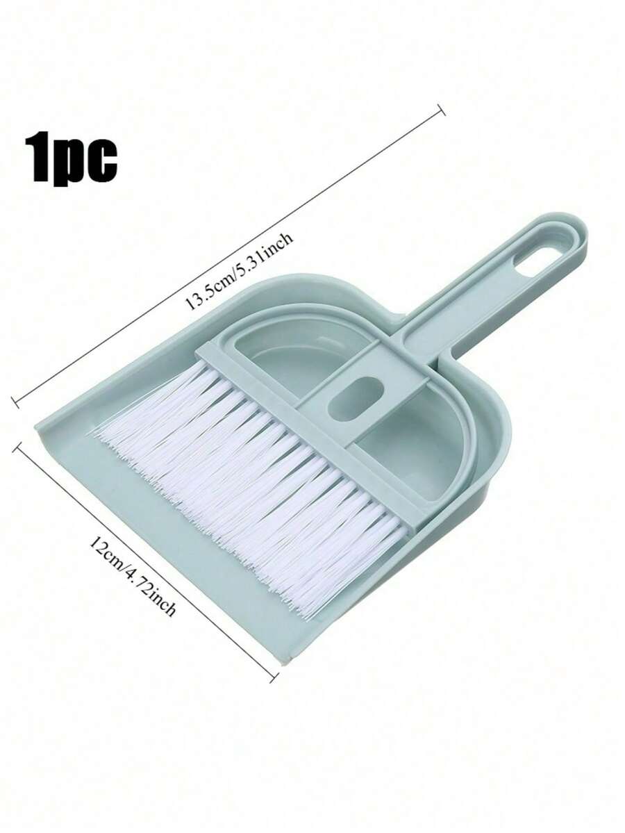 Mini Desktop Broom And Dustpan Set Handheld Pet Window Sill Keyboard Cleaning Plastic Small Shovel Durable Dustpan - Blue - View 1