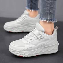 Detachable 4-Wheel Roller Skates For All Seasons Indoor/Outdoor, Suitable For Boys And Girls Beginners, Training And Casual Wear - Fashionable PU Upper Design - Suitable For All-Weather Use - Easy To Put On And Take Off, Roller Skating Shoes - White - View 7