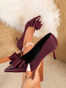 Giày cao gót mỏng mũi nhọn thời trang & đa năng, giày cao gót chuyên nghiệp thoải mái cho phụ nữ, giày lười thời trang thanh lịch cho quý cô - Màu Đỏ Sâu - Xem 11