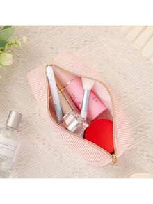 1pc High-Quality Corduroy Pencil Case - Large Capacity Polyester Material, Zipper Closure, Mixed White And Gold Zipper Pulls, Fashion Minimalist Design, Suitable For Students And Professionals, Professional Organization, Student Stationery Storage, Soft Fabric, Back To School Essential, Pencil Pouch, Backpack - Multicolor - View 8