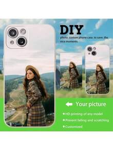 1pc Customized TPU Shockproof Phone Case Compatible With Apple 16/15/14/13 Plus Pro Max Pro/OPPO/Redmi/VIVO, Suitable As Christmas/Thanksgiving/Halloween/Valentine's Day/Easter Gift For Men/Women/Girlfriend/Family/Friends, Customizable With Personal Photos, Cartoons, Game Characters, Celebrities, Etc.