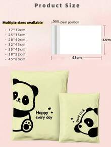 Bolsas de envío, con estampado de panda, bolsas de envío adhesivas resistentes, bolsas de entrega express impermeables y gruesas en inglés, sobres multiusos, de varios tamaños adecuados para ropa, pequeños negocios, boutiques, embalaje de diversos artículos