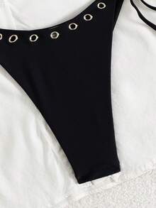 Bộ bikini phong cách Âu Mỹ mới dành cho nữ - màu đen - Xem 9