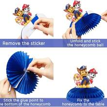 Paw Patrol Paw Patrol 9pcs Christmas Stocking Stuffers Woof Team Honeycomb Ornament Birthday Party Desktop Decoration Dining Table Party Honeycomb Display Paper Honeycomb Base Supplies Suitable As A Birthday Gift For Friends At Birthday Parties, Dog Themed Party Decoration (Random Style)