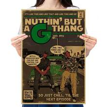 Vintage Rapper Album Cover Art Poster - Classic Retro Kraft Paper Wall Decor For Bedroom, Dorm, Cafe Unframed Music-Themed Home Aesthetic - Multicolor - View 1