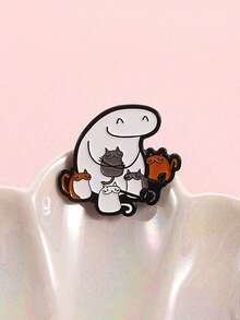 1PC Funny Spanish Quotes Enamel Pin Sad Character Brooch Pines Lapel Pins Badge Clothing Accessories Fashion Jewelry Friends Gifts - Multicolor - View 2