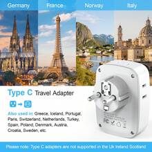 Germany France Power Adapter With USB C Ports - European Plug Adapter For US Travelers To EU, Spain, Iceland, Korea - Xem 5