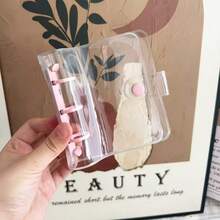 1pc A8 Single-Layer 10-Card Capacity 3-Inch Photo Card Holder Loose-Leaf Album, PVC Idol Photo Storage Album, Stargazing Photo Card Album, Student Stationery Photo Album, Minimalist Style DIY Photo Album Card Collection Flip Book