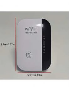 300Mbps High-Power WiFi Range Extender - With Ethernet Port, Easy Setup, Compatible With Alexa, Wireless Network Repeater To Enhance Home Or Office Network Connectivity, Black & White