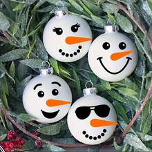 300pcs Snowman Face Sticker Set - Reusable PVC Decals For Fridge, Party Favors & Home Decor | Assorted Colors, Perfect For Winter, New Year