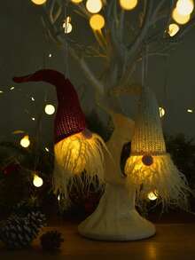 4 estilos - Gnomo de Navidad iluminado, colgantes de enanito brillante, adornos navideños únicos hechos a mano, elfos que se iluminan, decoraciones navideñas de mesa a pilas con estilo escandinavo y sueco, para decorar el árbol de Navidad, regalos, fiestas, interiores, exteriores, jardín y festividades